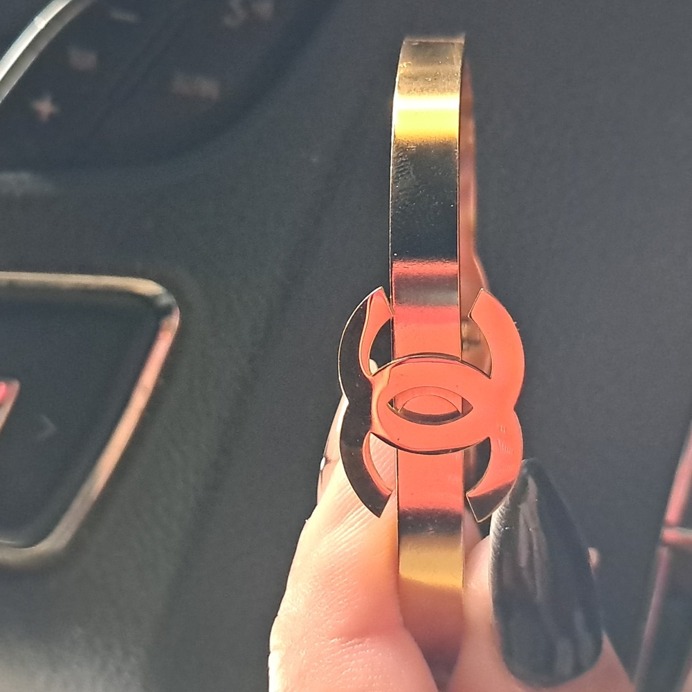 Gold Logo Bangle - Picture 3 of 4